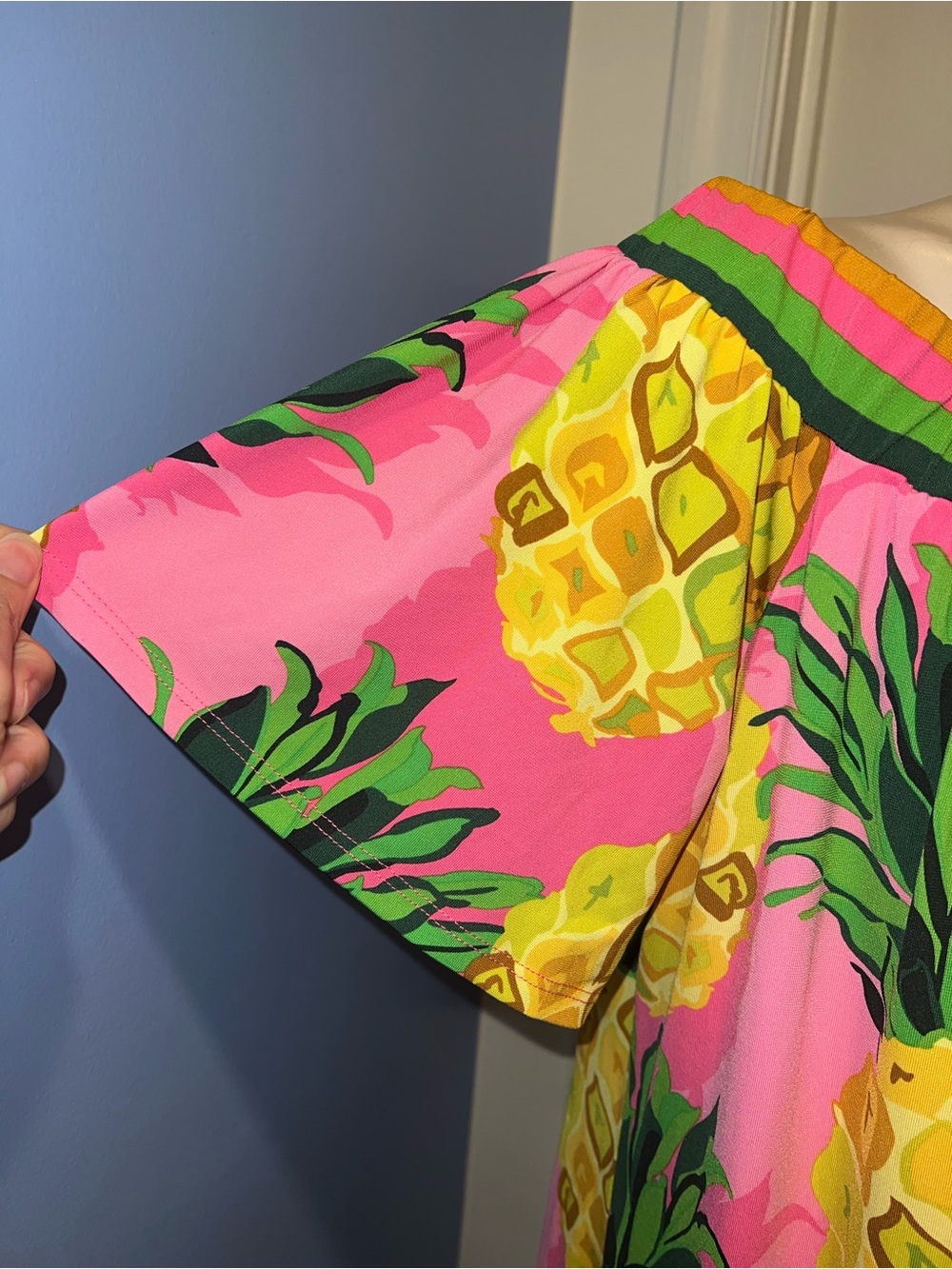 Trina Turk Kelso Pink Pineapple Off-Shoulder Dress size L - Picture 5 of 11
